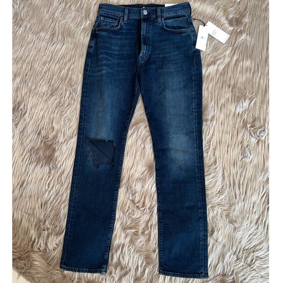 7 For All Mankind Denim - New 7 For All Mankind Womens Easy Slim Distressed Dark Denim Jeans size 28